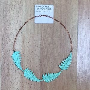 Anthropologie We Dream In Colour Fern Patina Necklace